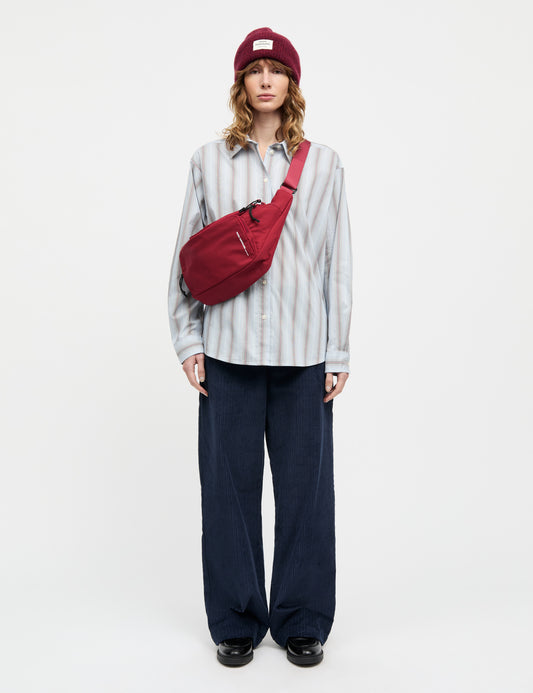 Poplinda Crelly Shirt, Shadow Pinstripe/Winery