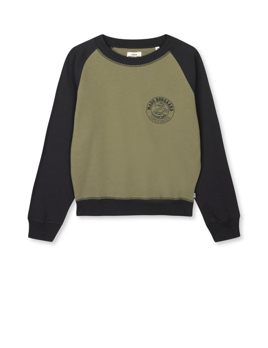 Light Terry Soliman Sweatshirt, Four Leaf Clover/Jet Black