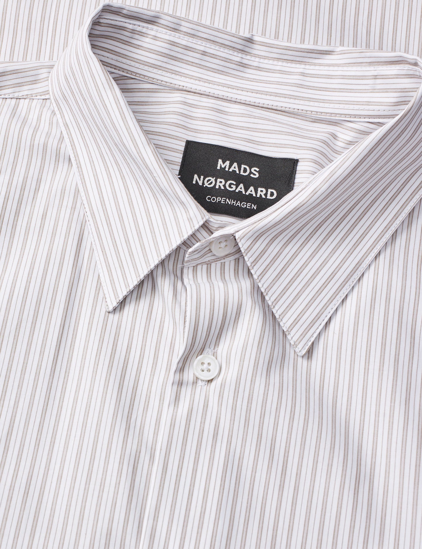 Prime Cotton Poplin Sune Shirt, Walnut Stripe