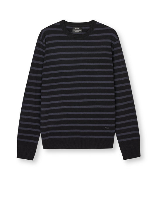 Super Wool Karsten Stripe Knit, Parisian Night/Black