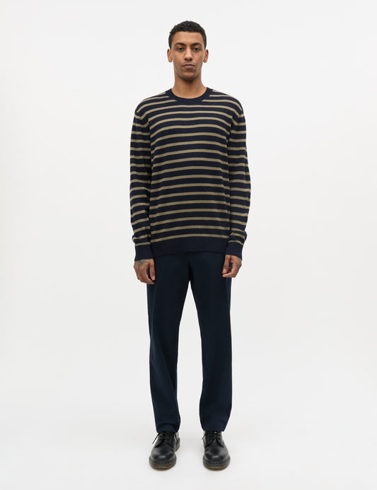 Super Wool Karsten Stripe Knit, Sky Captain/Overland Trek