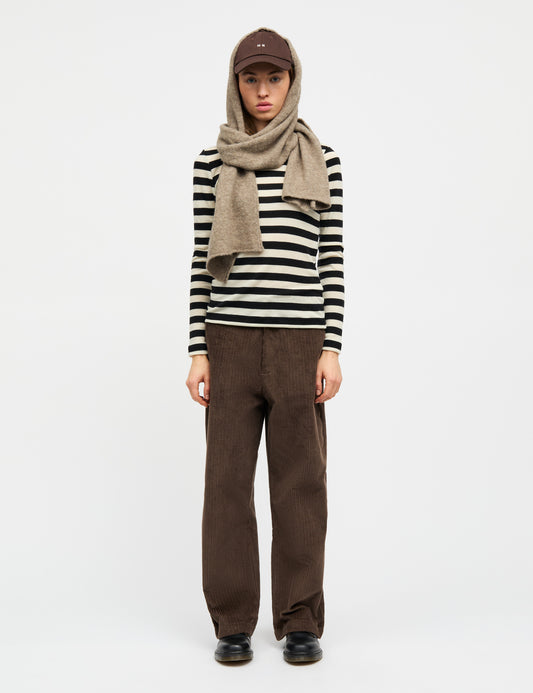 Fine Wool Sharon Knit, Black/Vanilla Ice
