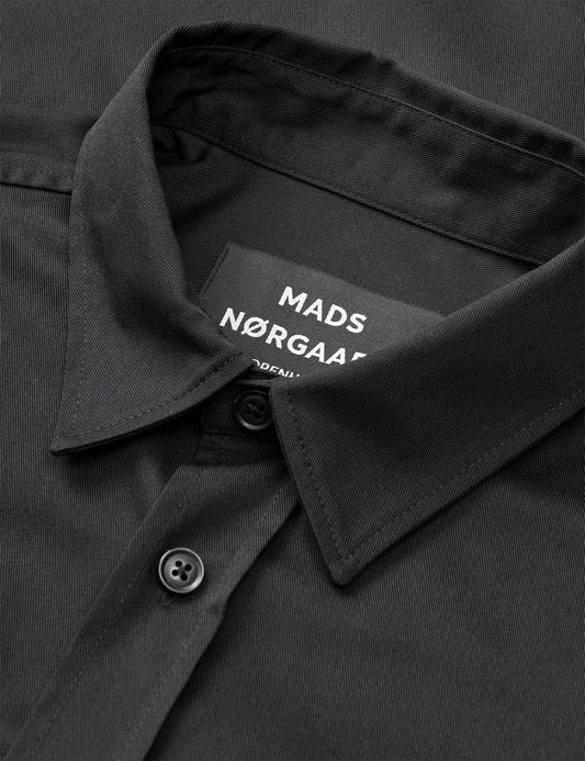Narrow Twill Damon Shirt, Black