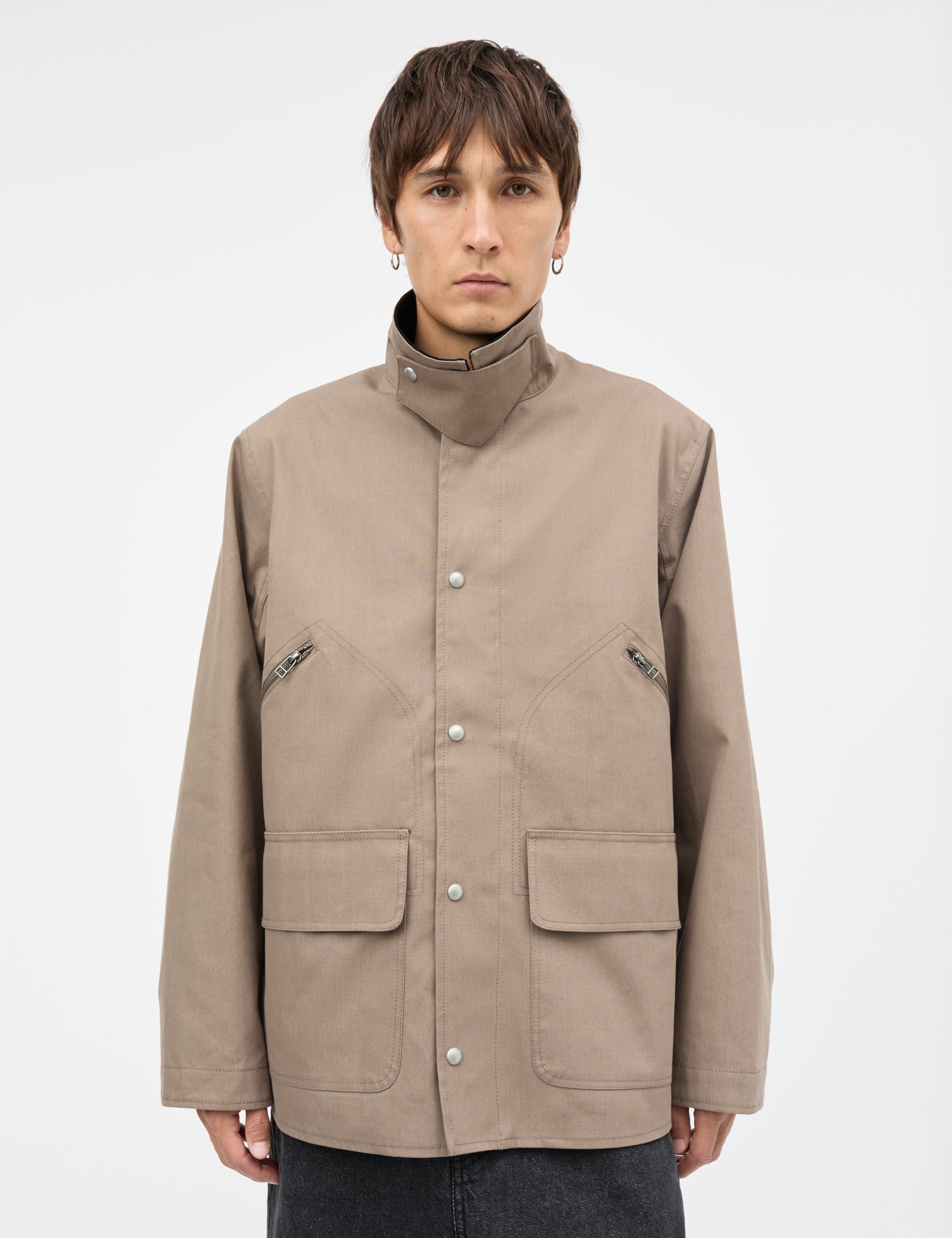 Repellent Weave Wilson Zip Jacket, Walnut – MADS NØRGAARD – COPENHAGEN