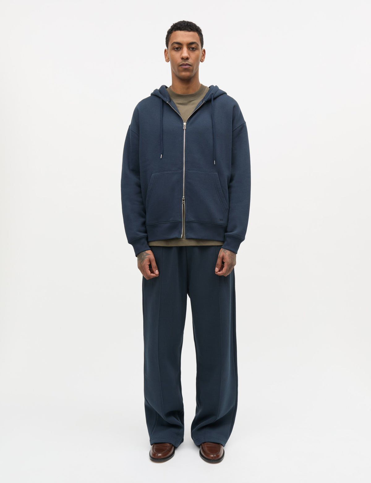 Standard Luka Hoodie Zip Sweat, Sky Captain