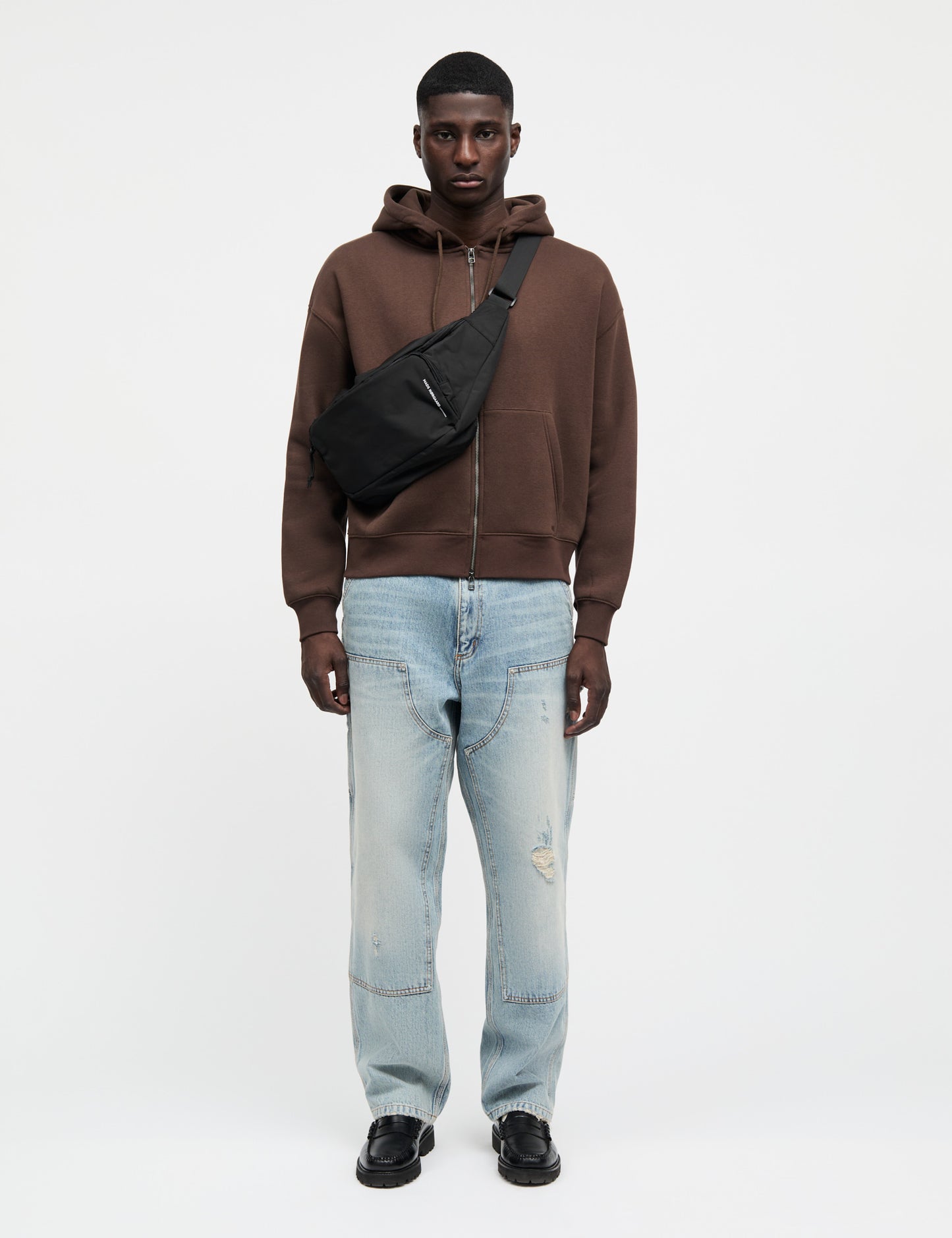 Standard Luka Hoodie Zip Sweat, Demitasse