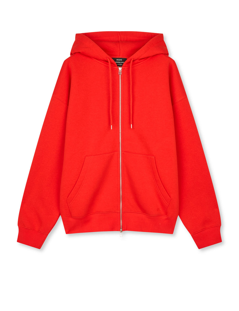 Standard Luka Hoodie Zip Sweat, Fiery Red – MADS NØRGAARD – COPENHAGEN