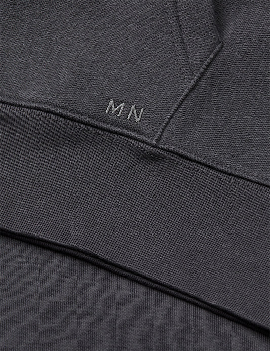 Standard Luka Hoodie Zip Sweat, Asphalt