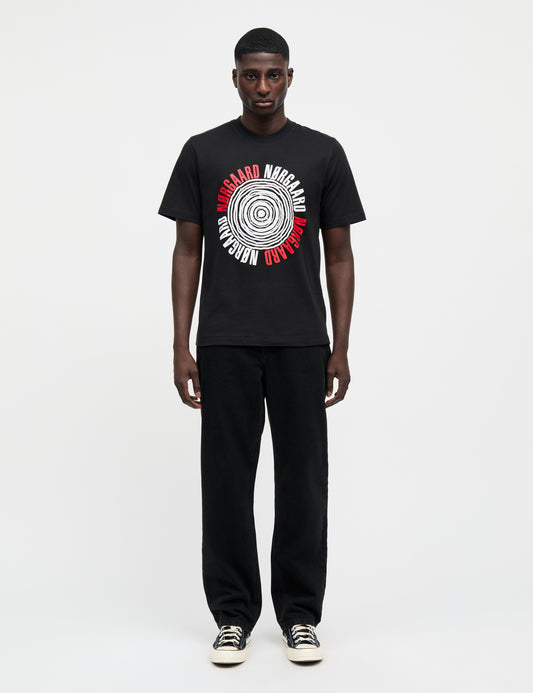 Cotton Jersey Spiral Frode Tee, Black