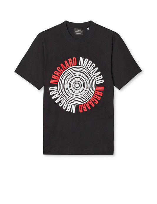 Cotton Jersey Spiral Frode Tee, Black