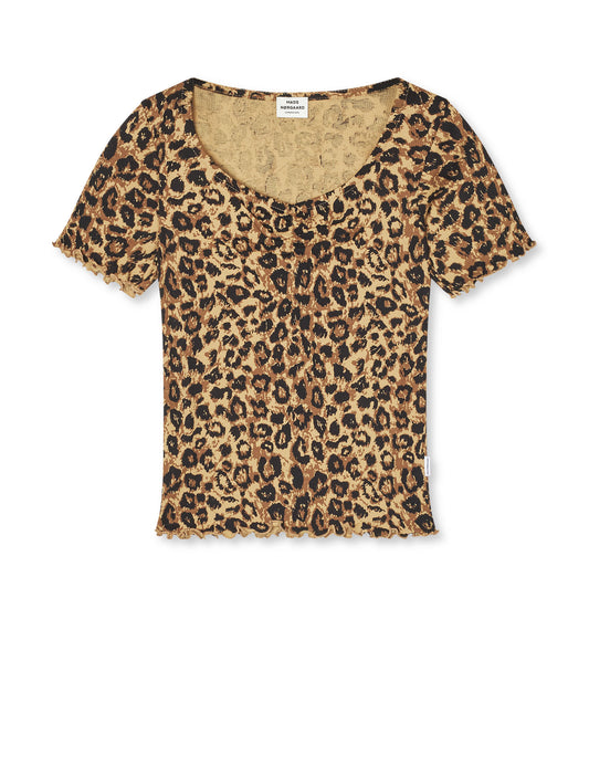 2x2 Cotton AOP  Tiki Tee, Leopard AOP/Black