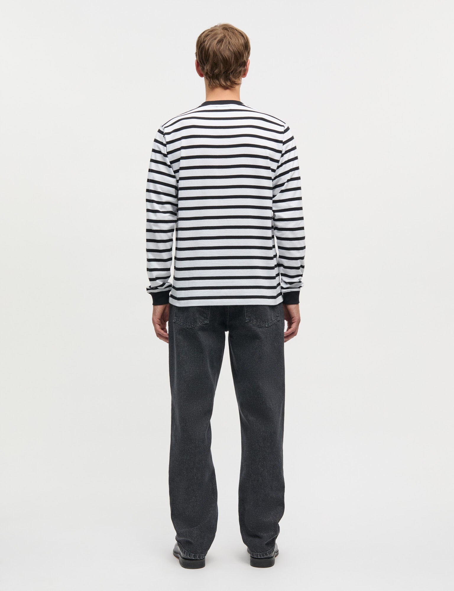 Cotton Jersey Stripe Frode Tee LS, Black/White – MADS NØRGAARD