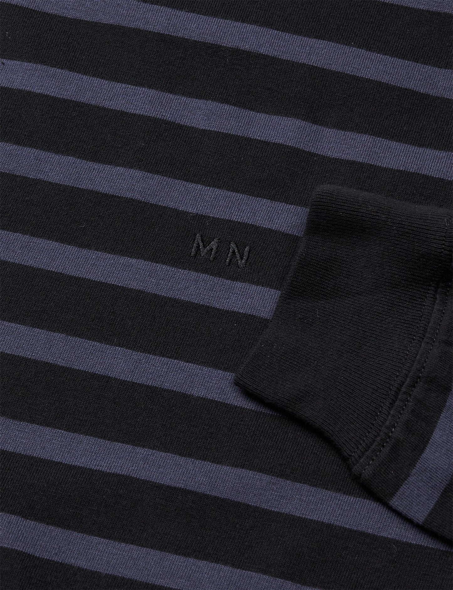 Cotton Jersey Stripe Frode Tee LS, Parisian Night/Black