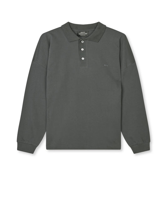 Light Terry Polo Sweat, Asphalt