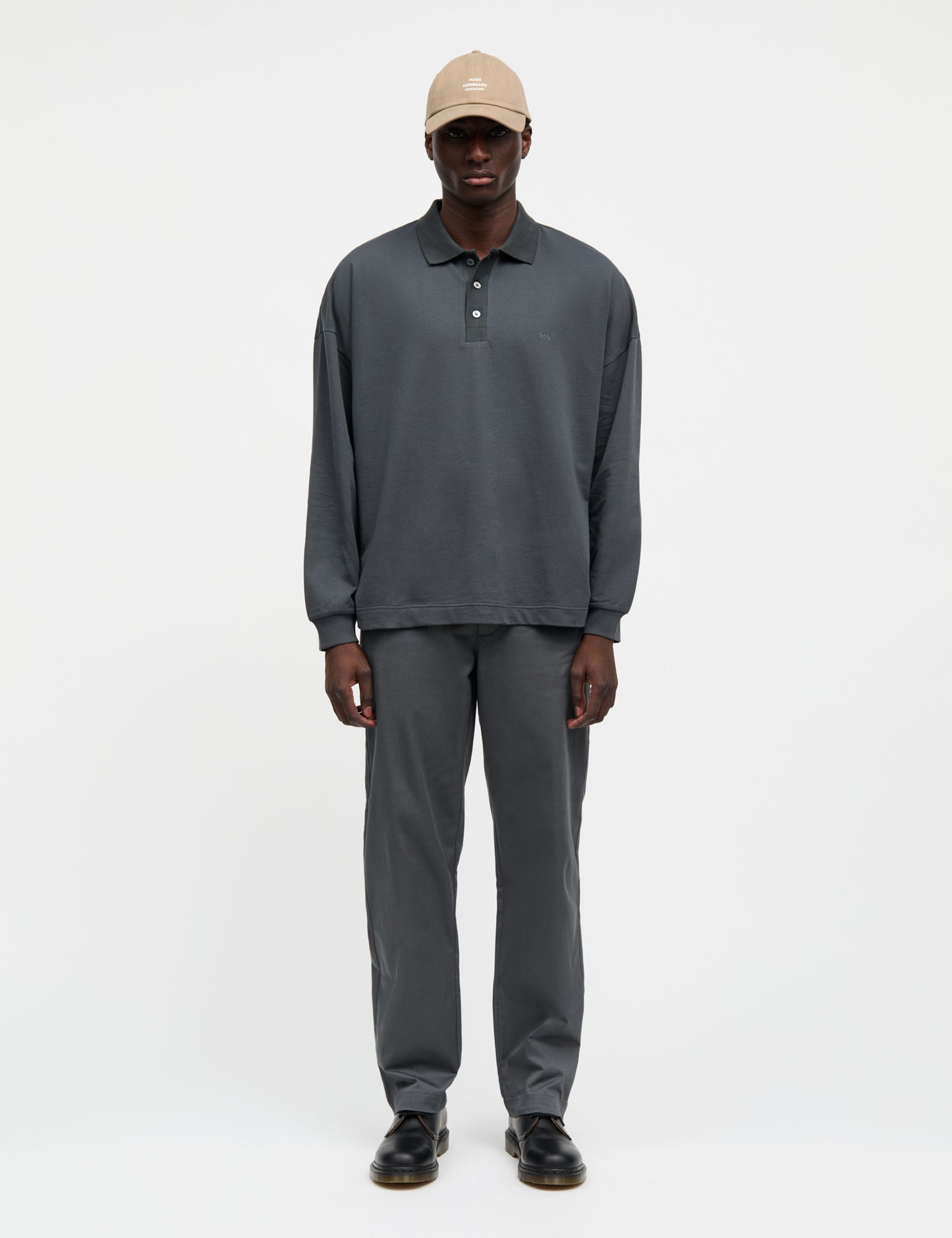 Light Terry Polo Sweat, Asphalt