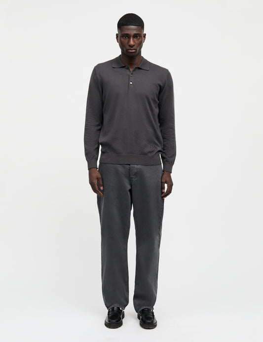 Light Terry Polo Sweat, Asphalt