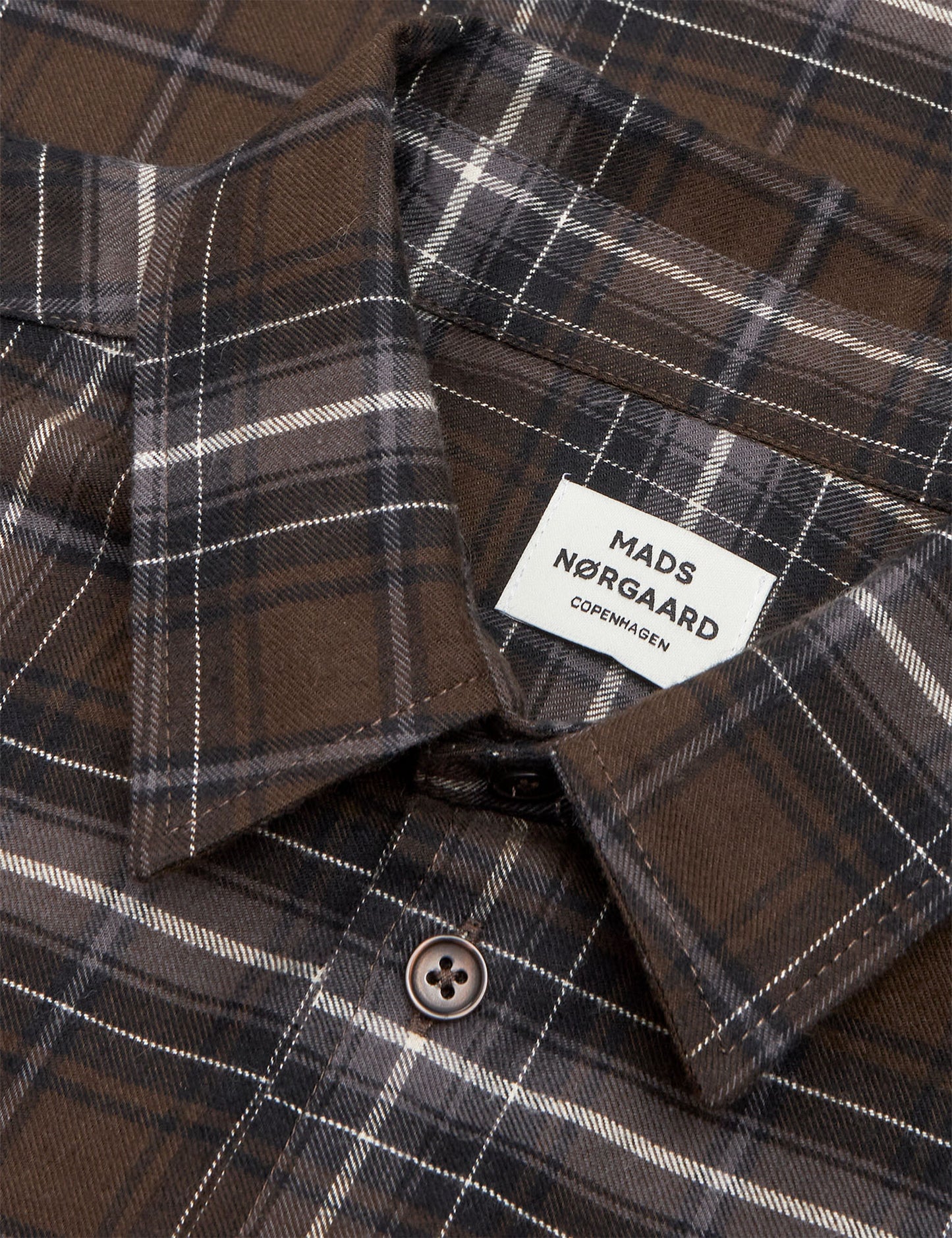 Cotton Flannel Svano Shirt, Demitasse Check