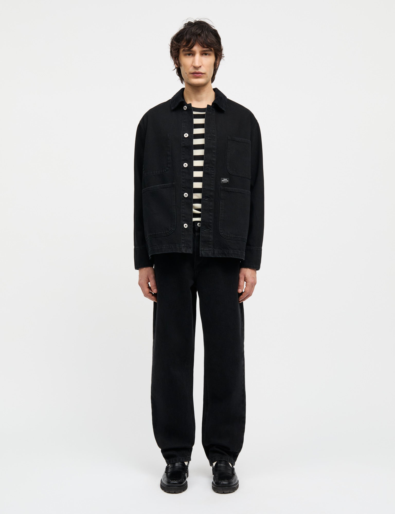 Arizona Black Black Chore Jacket, Black Rinse Wash – MADS NØRGAARD