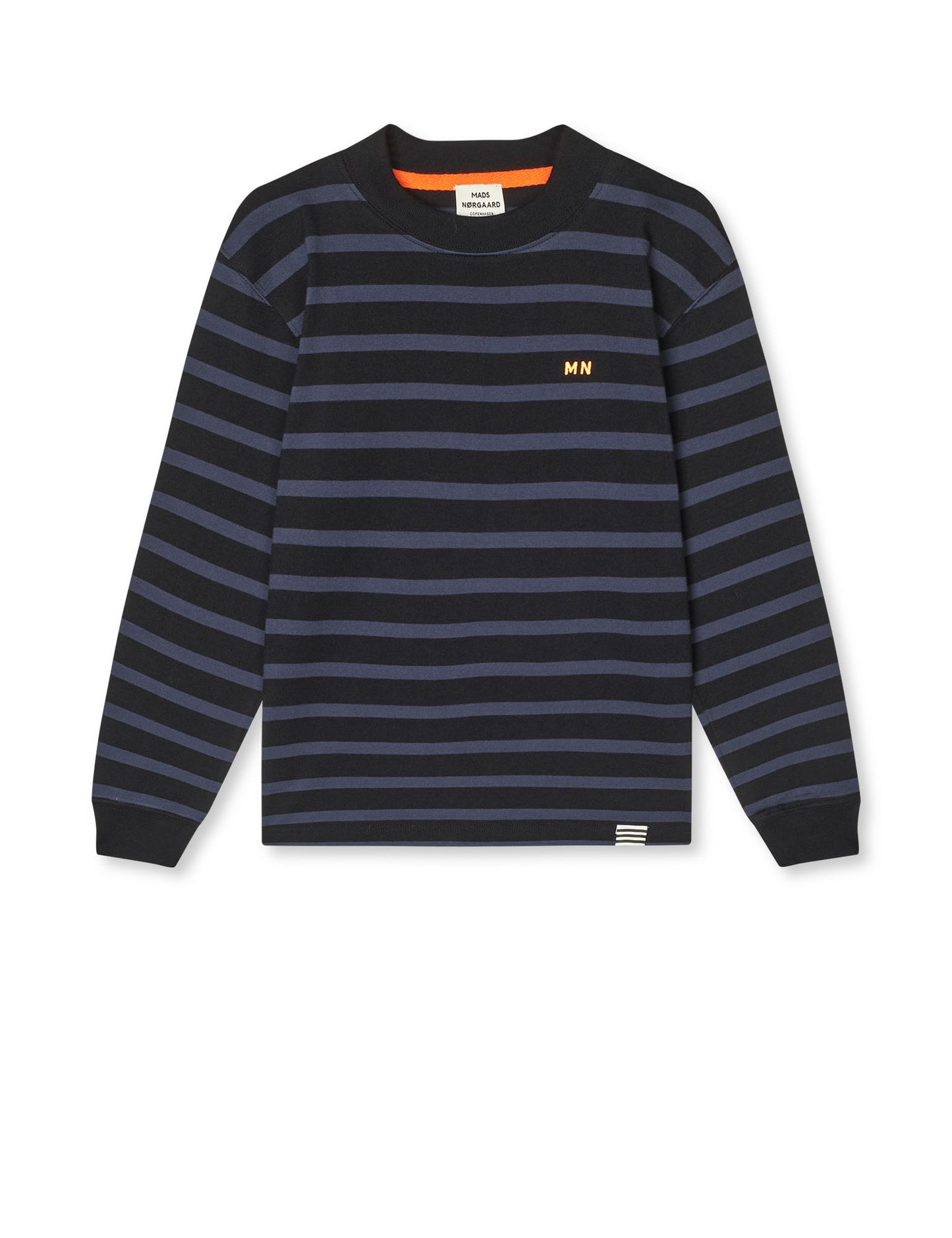 Cotton Jersey Stripe Carlito Tee LS, Parisian Night/Black