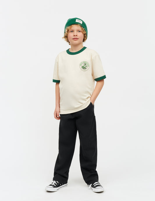 Dry Single Teddy Tee, Vanilla Ice/Verdant Green