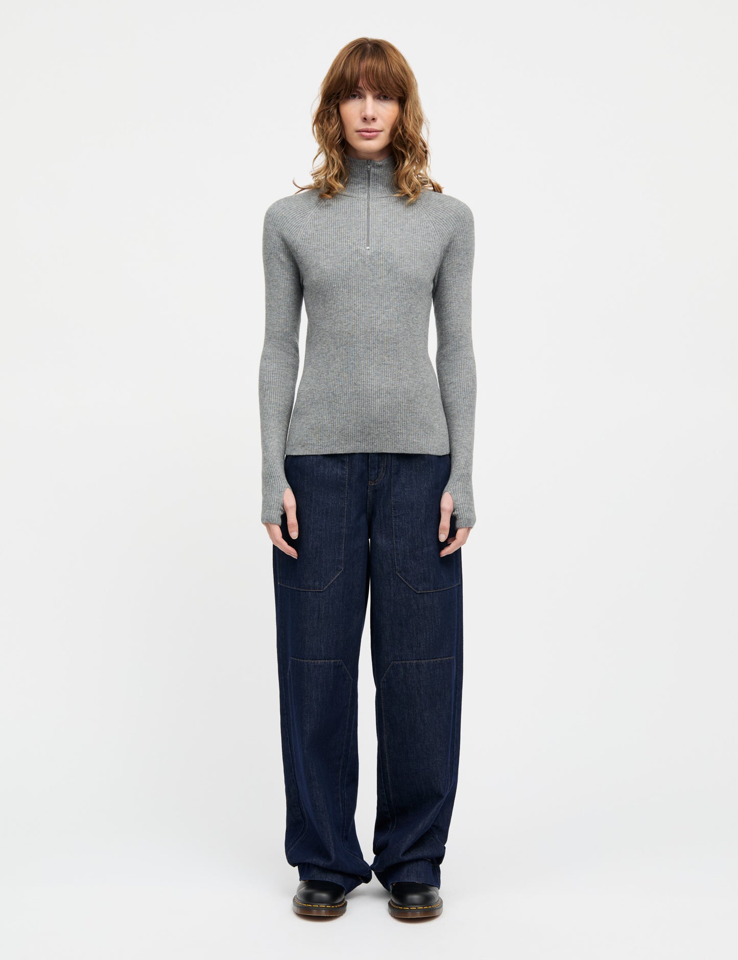 Fine Merino Ida Knit, Grey Melange