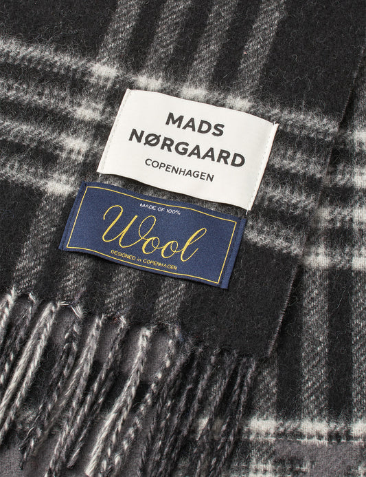 Woven Wool Logo Scarf, Black/Vanilla Ice