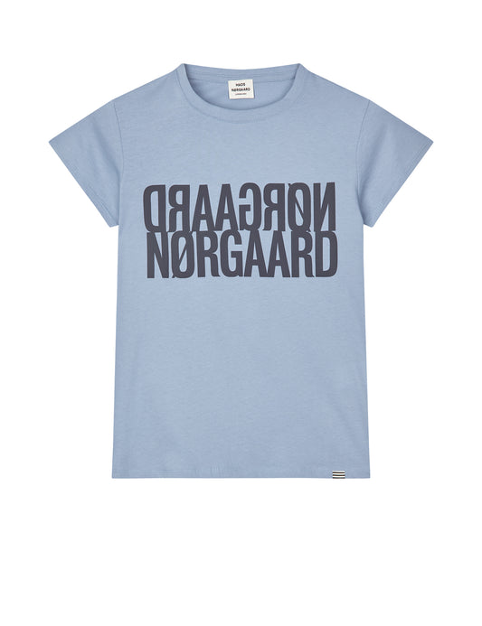 Single Cotton Tuvina Logo Tee, Faded Denim