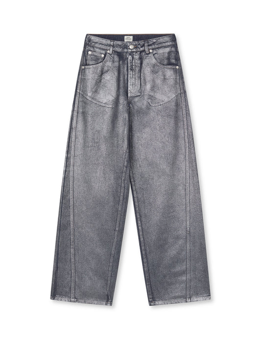 Metallic Denim Christel Jeans, Vintage Blue/Gun Metal