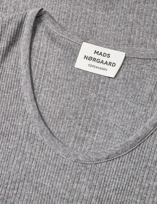 Point Wool Love Top, Grey Melange