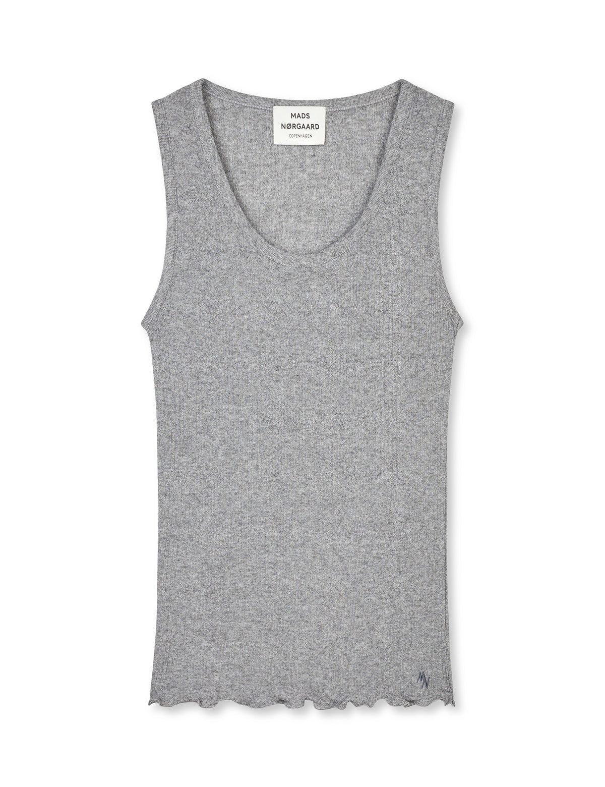 Point Wool Love Top, Grey Melange