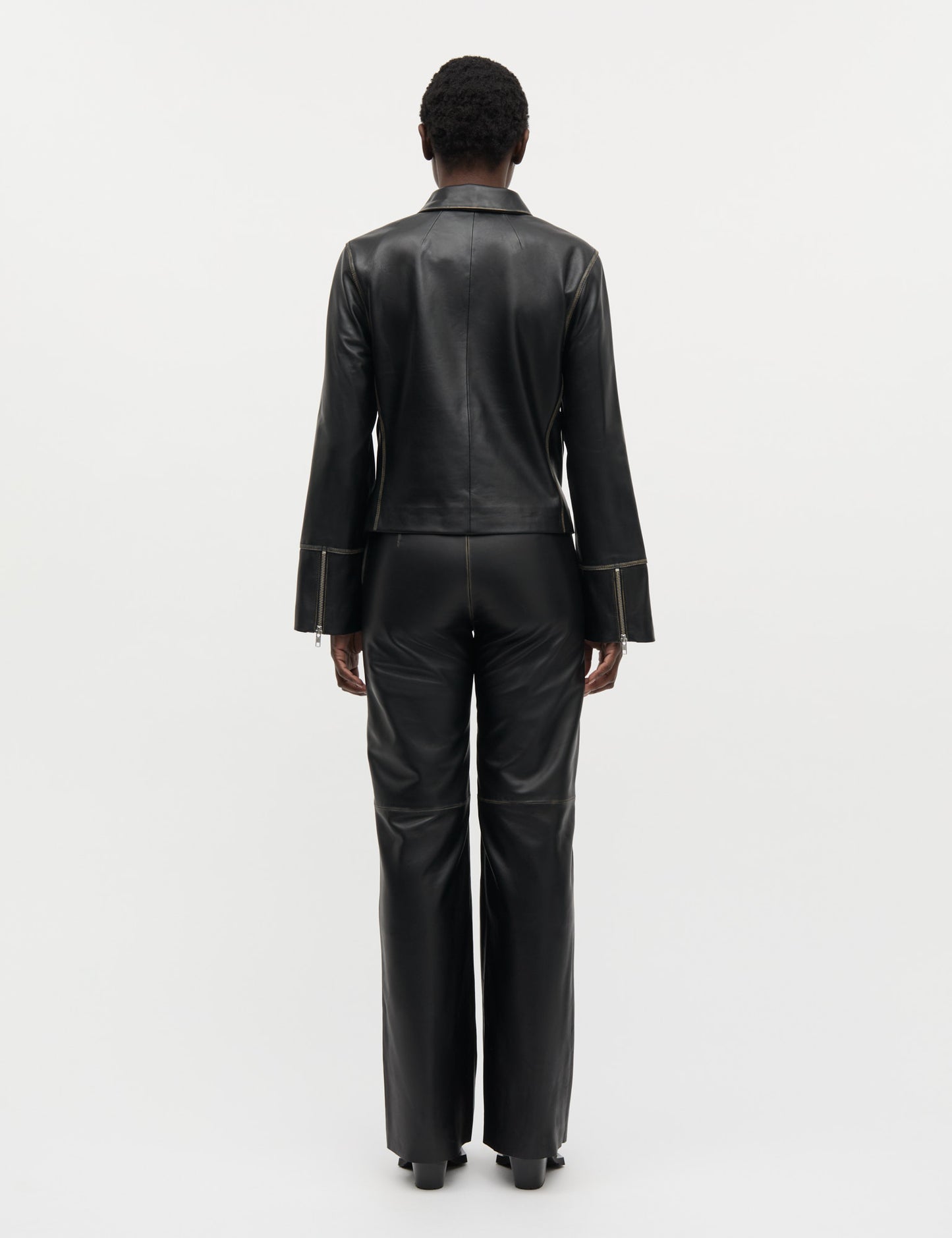 Smooth Leather Rachel Jacket, Black