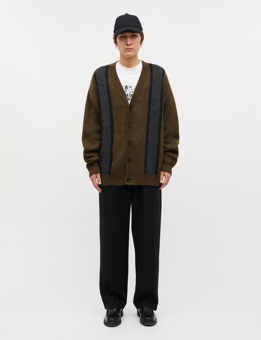 Comfy Wool Vilhelm Stripe Cardigan Knit, Beech