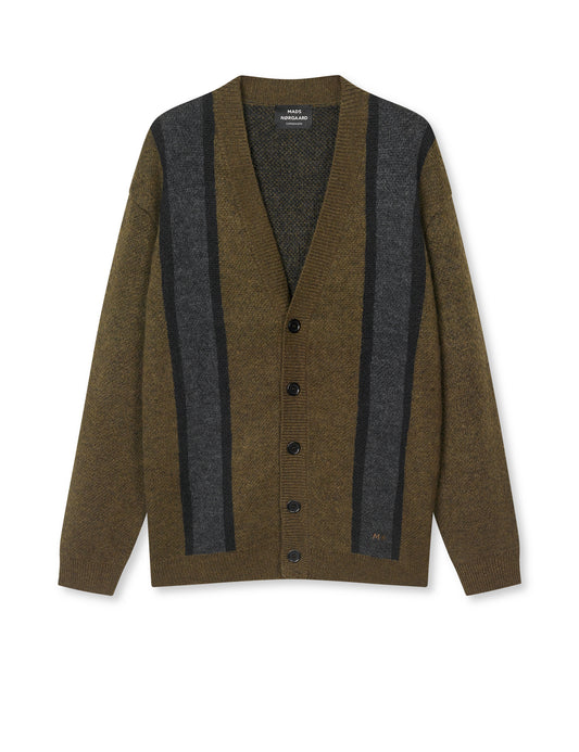 Comfy Wool Vilhelm Stripe Cardigan Knit, Beech
