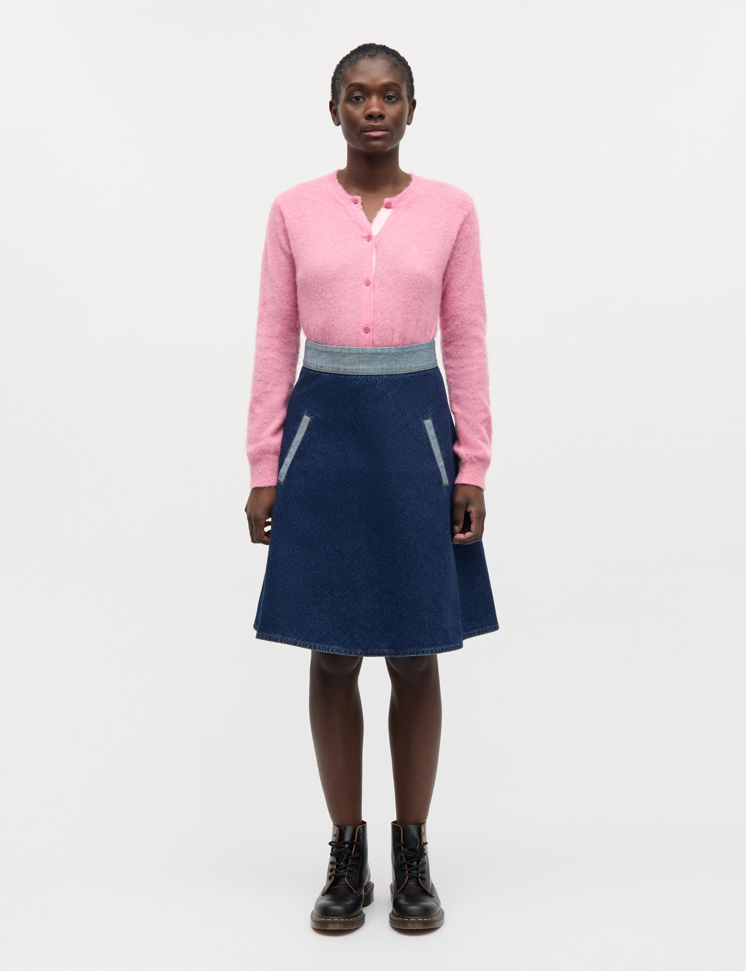 Luke Denim Stelly Skirt Block, Mid Blue Denim – MADS NØRGAARD