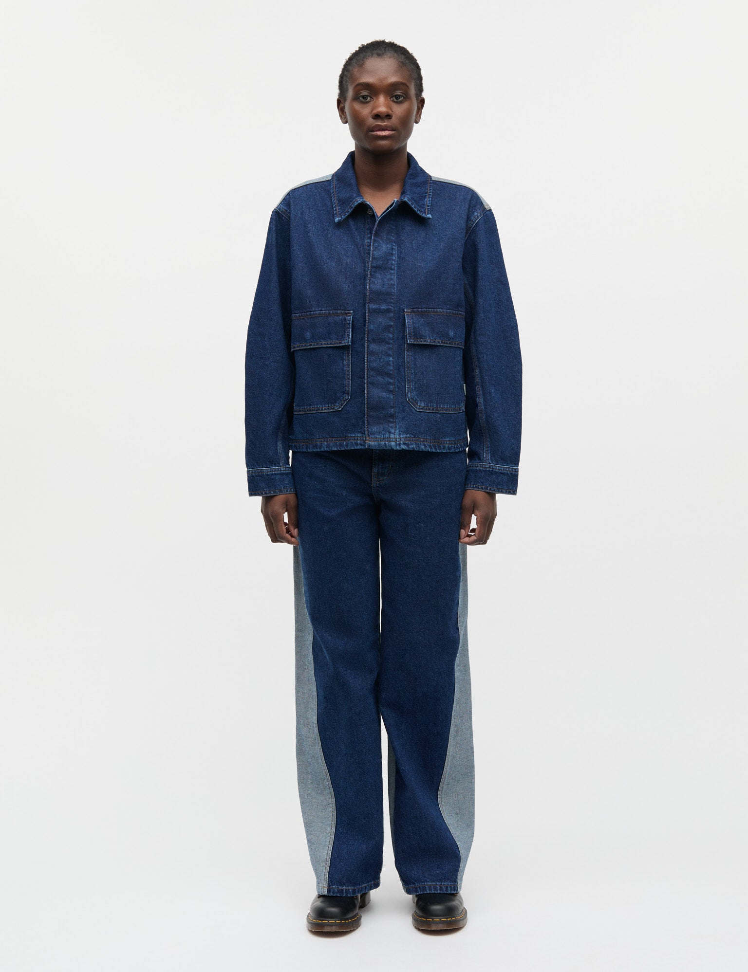 Luke Denim Solar Jacket Block, Mid Blue Denim – MADS NØRGAARD