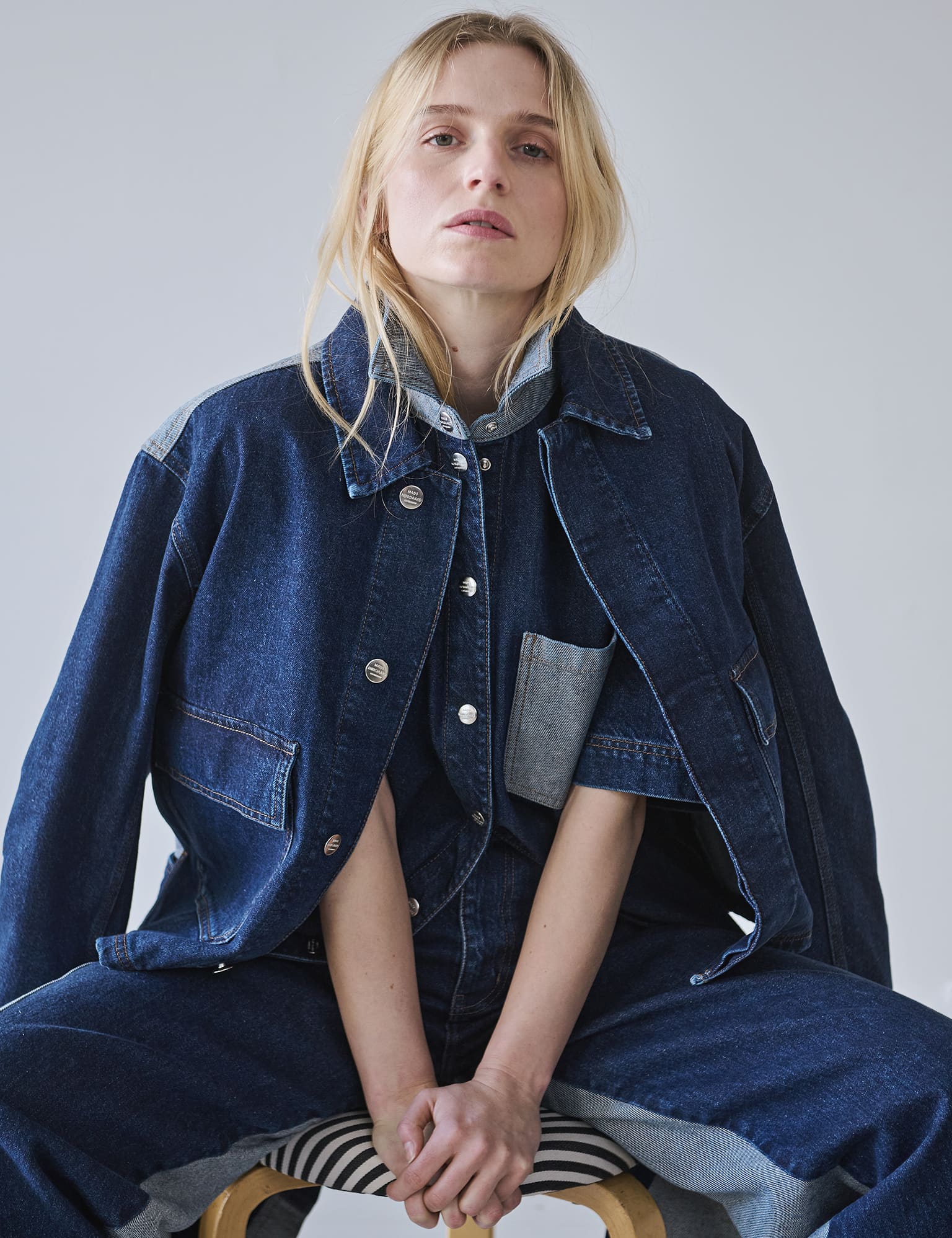 Kaori出品 未使用タグ付き OHGA オーガ DENIM JACKET Luke Denim Solar Jacket Block, Mid Blue Denim – MADS NØRGAARD