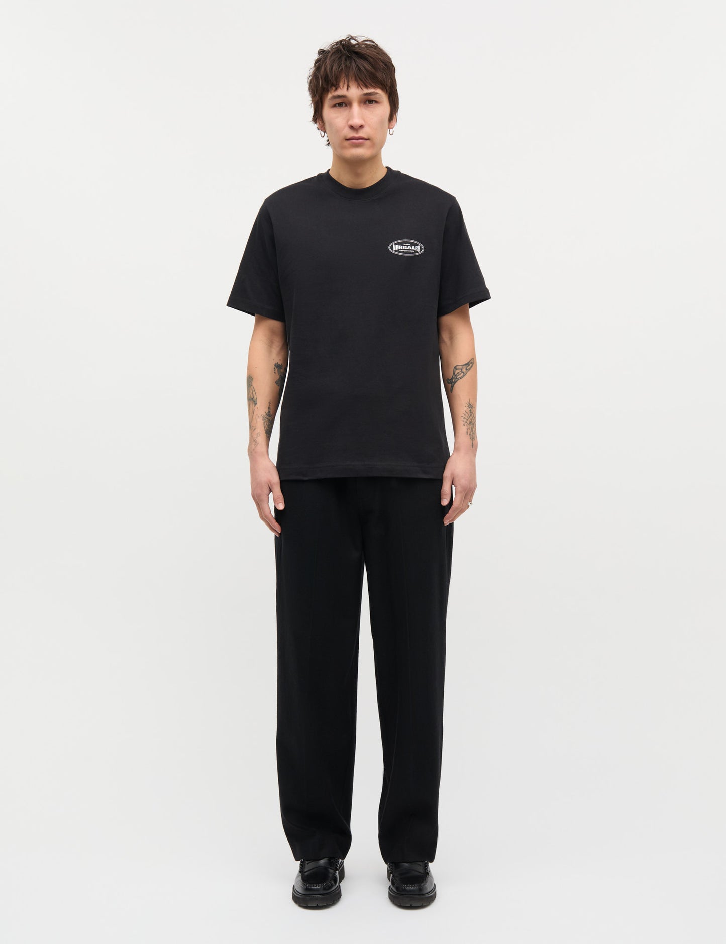 Cotton Jersey Big Logo Frode Tee, Black