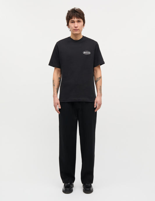 Cotton Jersey Big Logo Frode Tee, Black