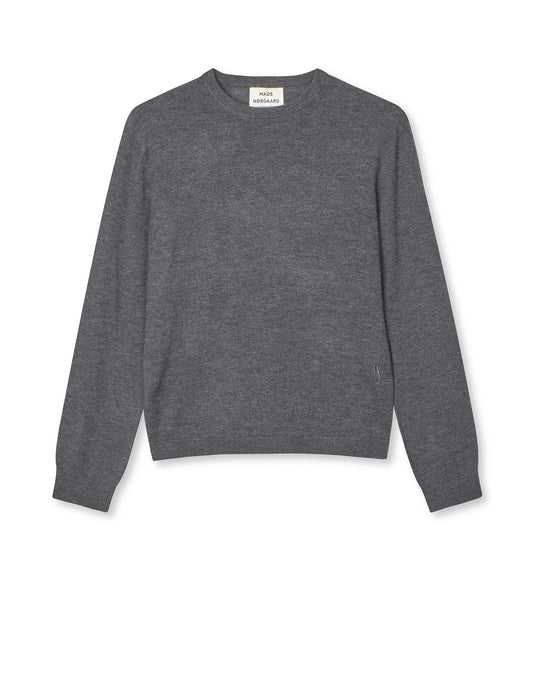 Fine Merino Emma Knit, Dark Grey Melange