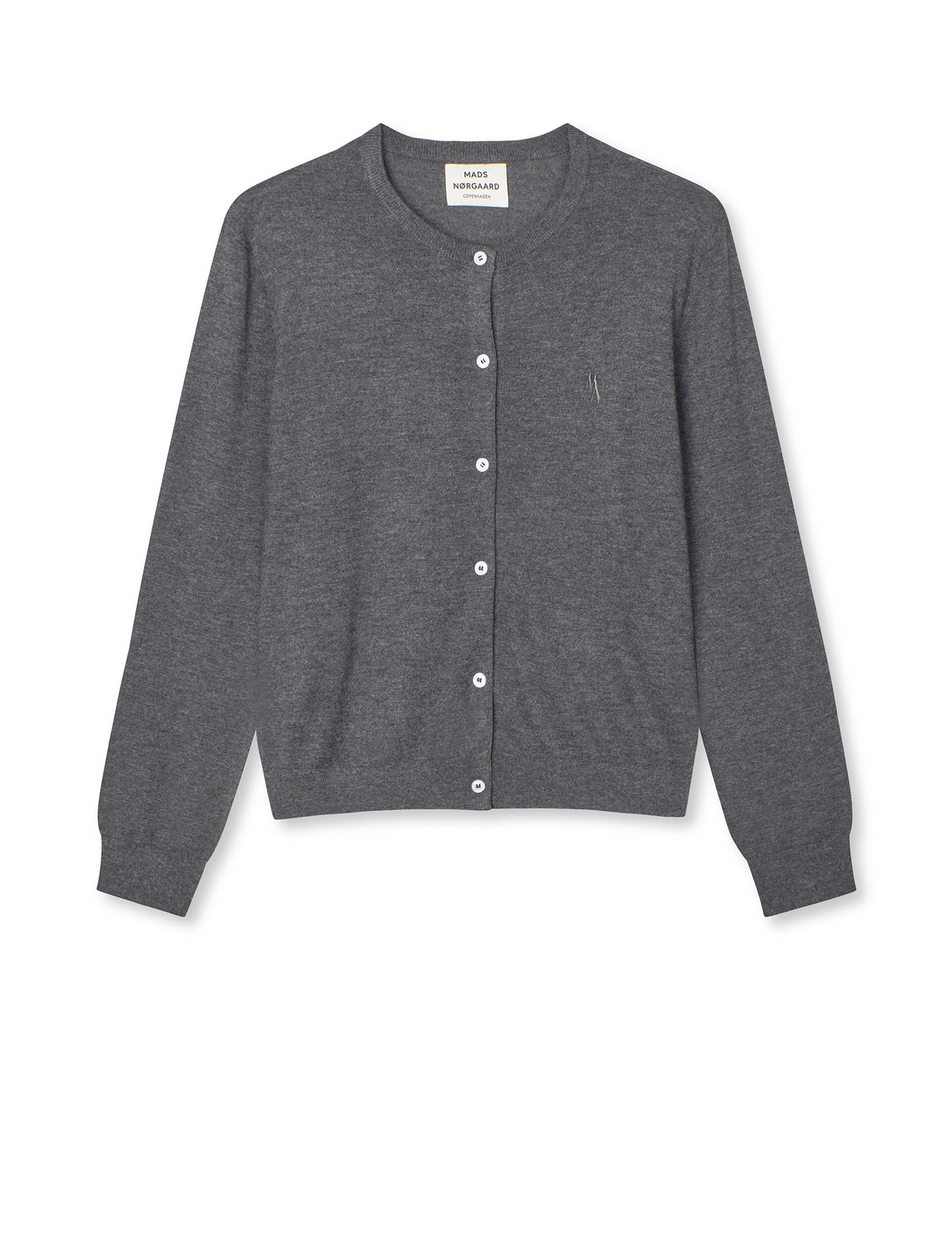 Fine Merino Charlot Cardigan, Dark Grey Melange