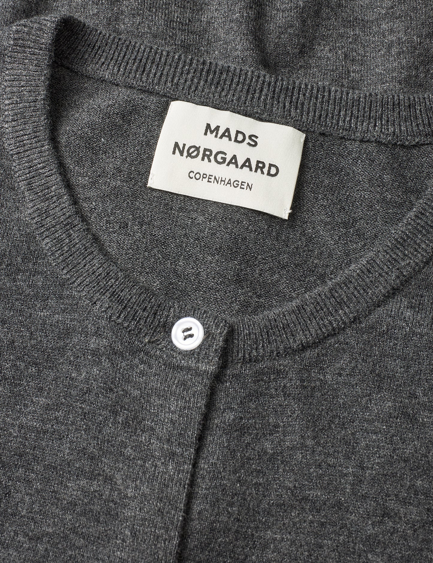 Fine Merino Charlot Cardigan, Dark Grey Melange