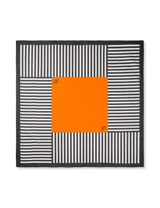 Soft Cotton Block Scarf, Black/White