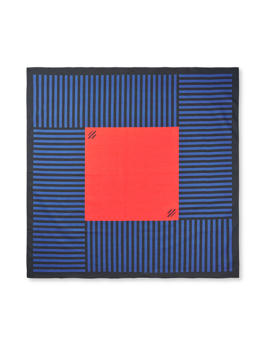 Soft Cotton Block Scarf, True Blue/Black