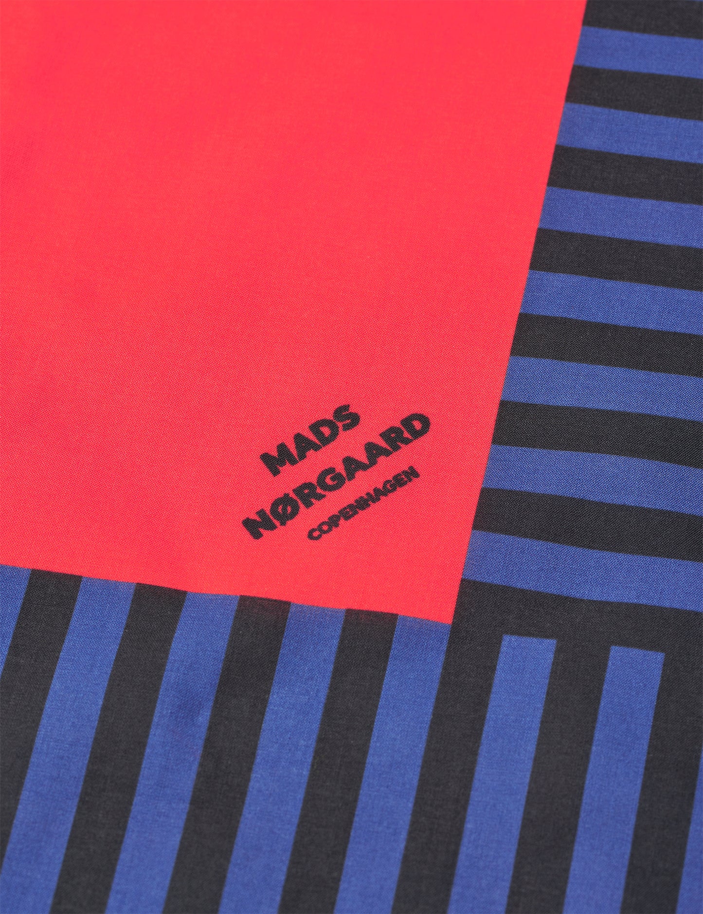 Soft Cotton Block Scarf, True Blue/Black