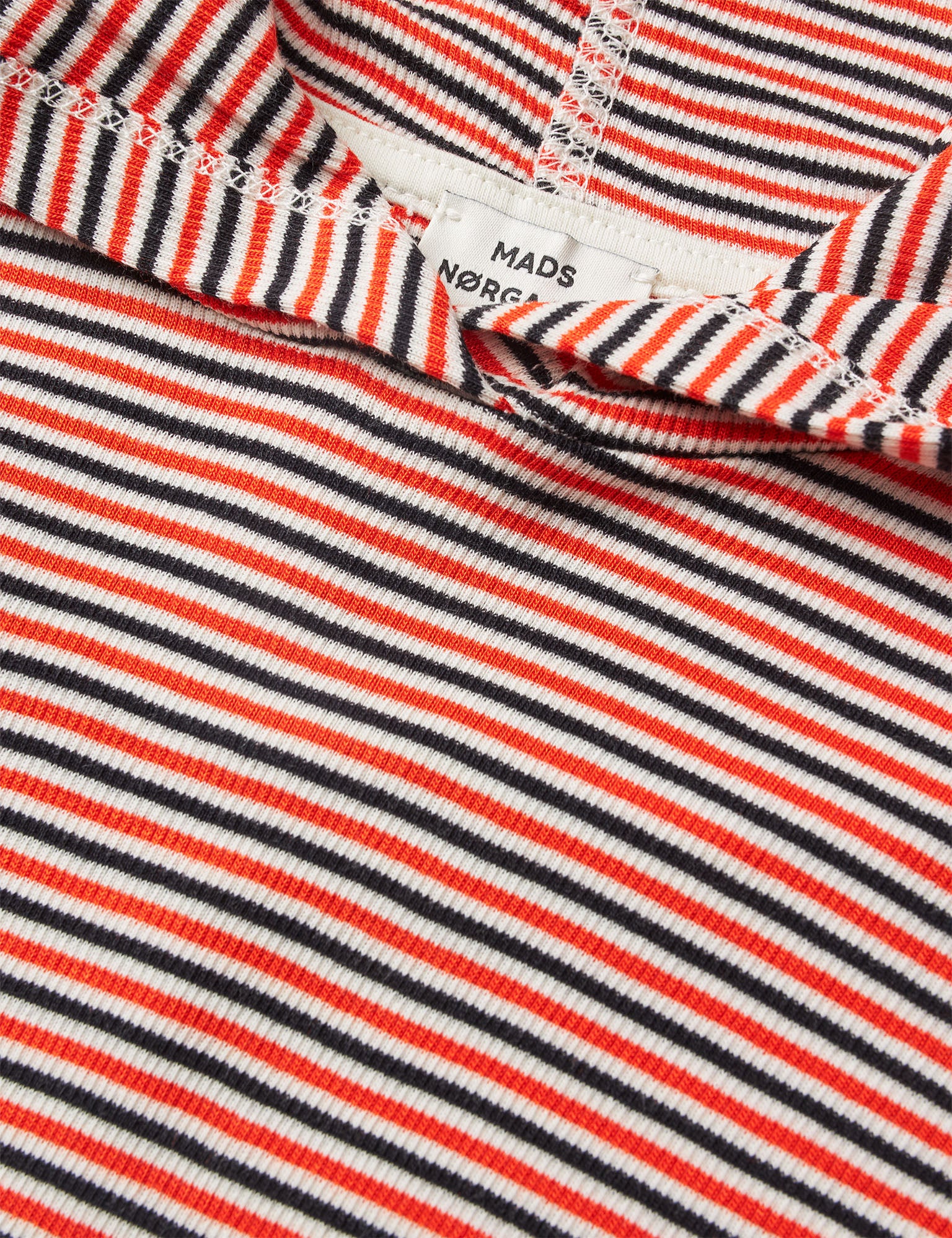2x2 Cotton Stripe Tally Hoodie, Fiery Red/Vanilla Ice – MADS