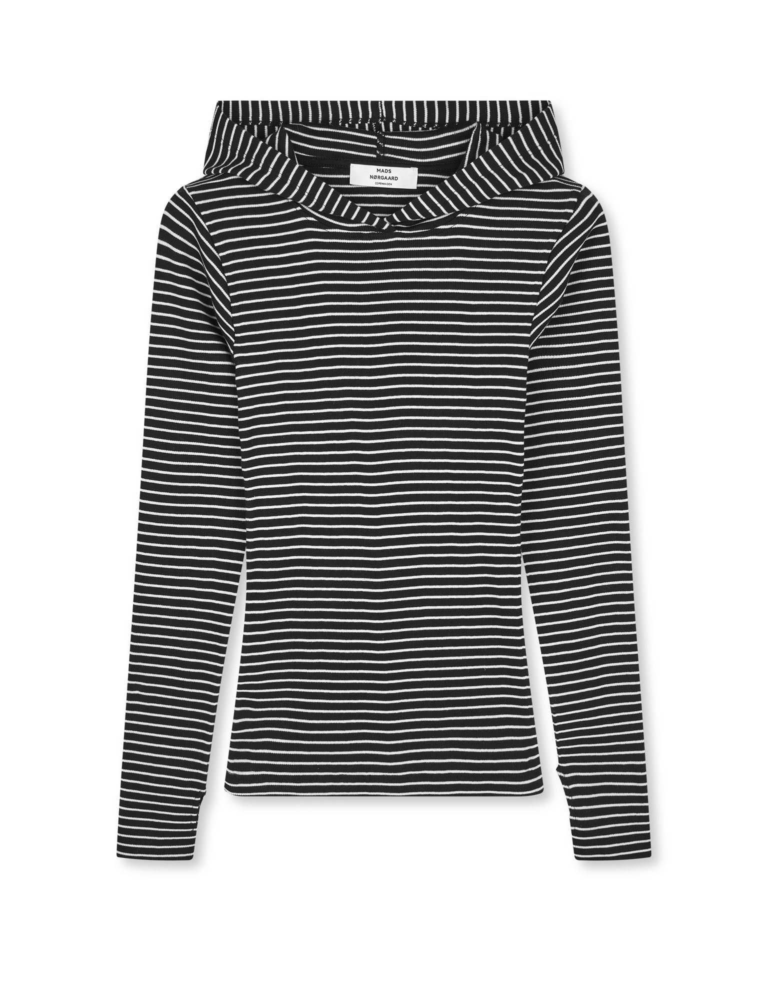2x2 Cotton Stripe Tutti Hood, Black/Vanilla Ice – MADS NØRGAARD