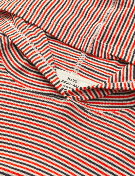 2x2 Cotton Stripe Tutti Hood, Fiery Red/Vanilla Ice