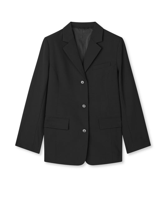Dense Weave Less Blazer, Black