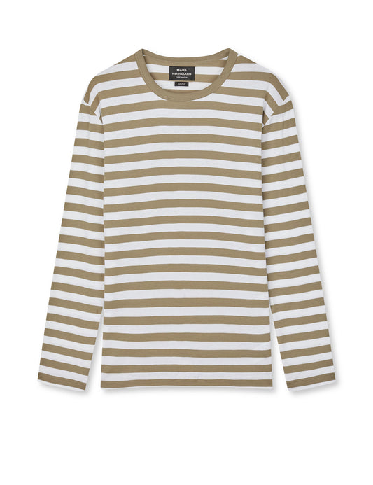 Midi Rib Tobias Tee LS, Overland Trek/White