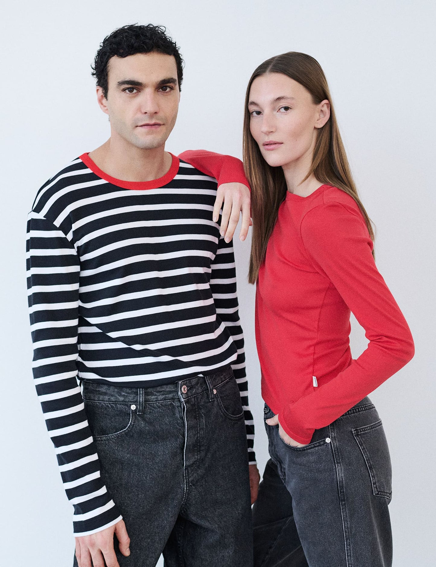 Trio Rib Tobias Tee LS, Black/White